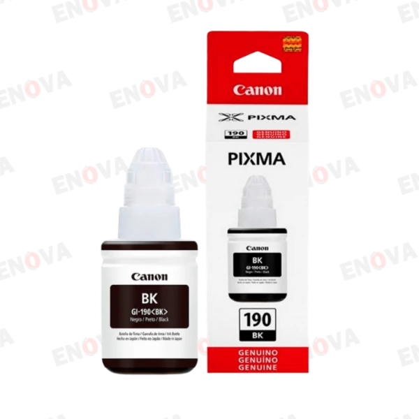 Botella de Tinta Canon GI-190BK Negro 135ml.