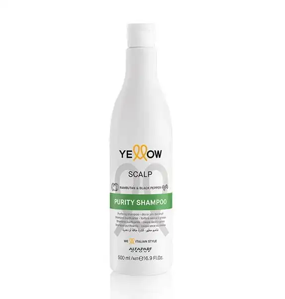 Yellow scalp shampoo purity caída