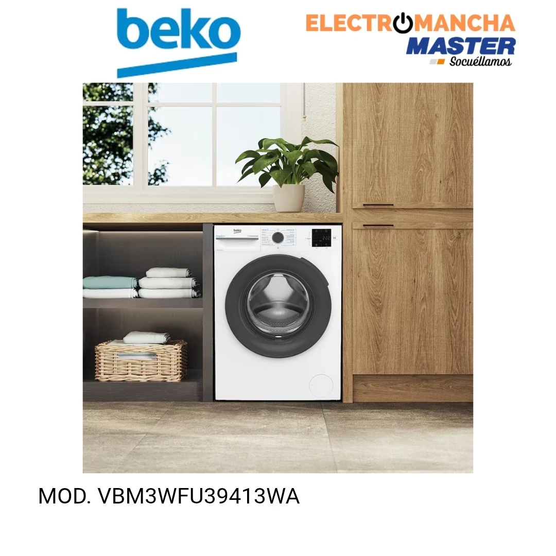LAVADORA BEKO VBM3WFT39413WA 9 KILOS 1400 RPM. A 8