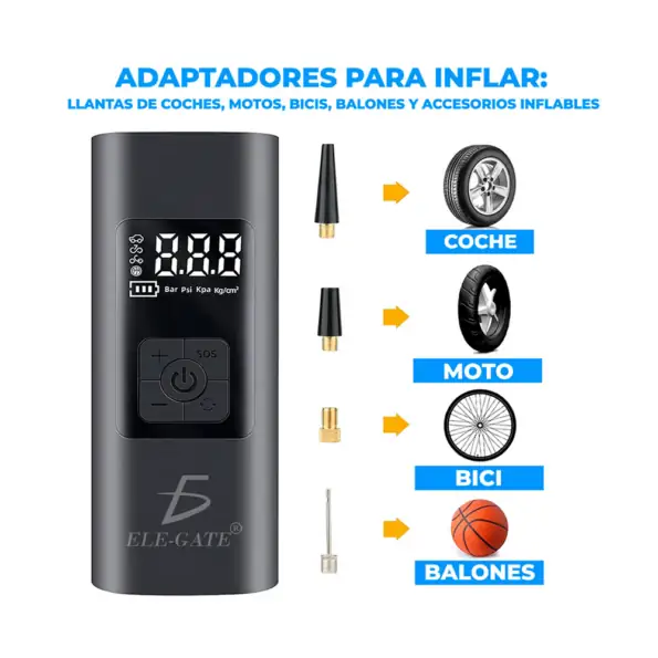 Bomba Eléctrica De Aire Con 4 Adaptadores Intercambiables Para Inflar 