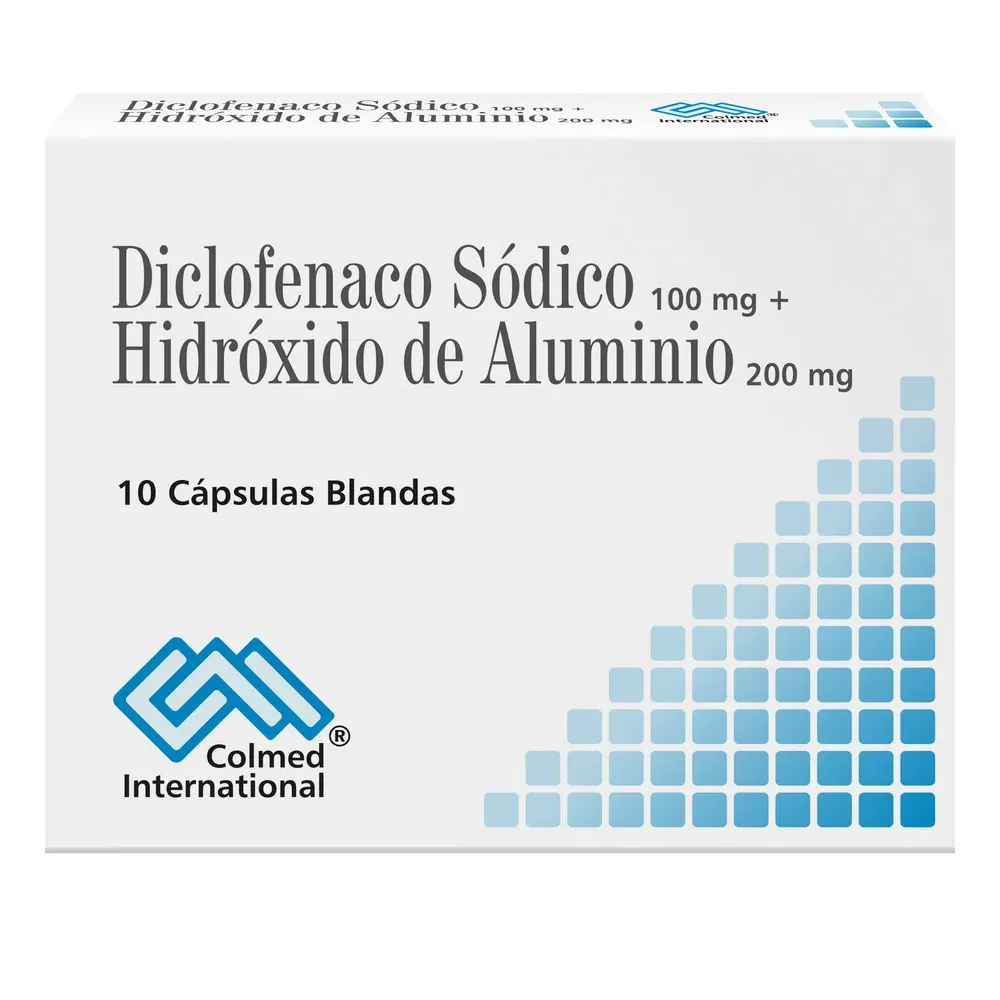 DICLOFENACO SOD. + HIDROXIDO ALUM 100/200 MG CJA X 10 CAP COLMED