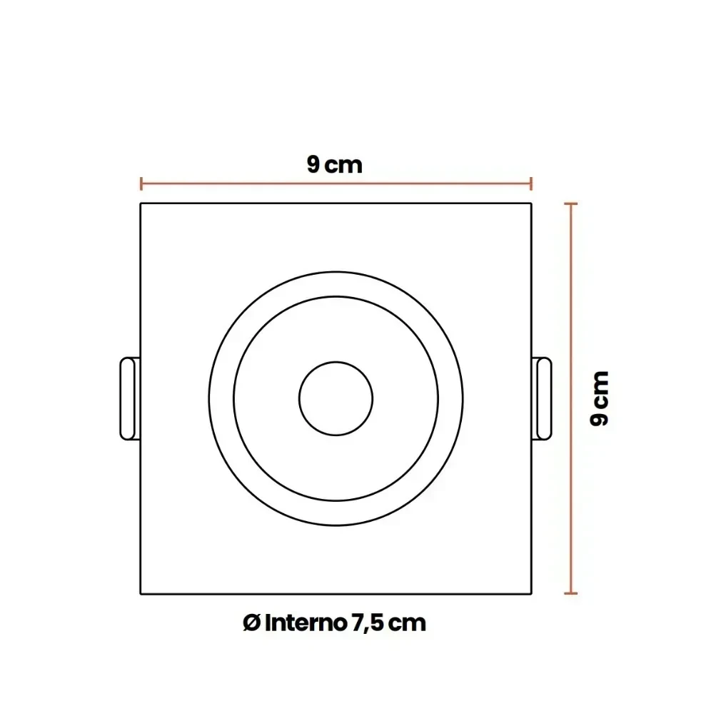 ODB LED DIRIGIBLE CUADRADO BLANCO 4