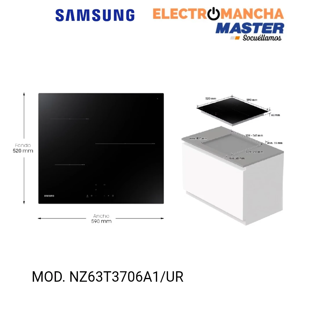 ENCIMERA INDUCCION SAMSUNG NZ63T3706A1/UR 3 FUEGOS  6