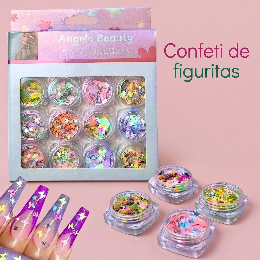 Set Decoración Confeti de Figuritas para Uñas 2
