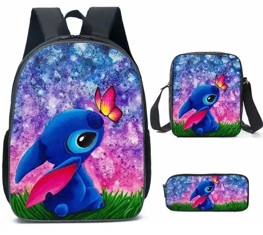 Mochila Bandolera Lilo Stitch Juego De 3 Piezas