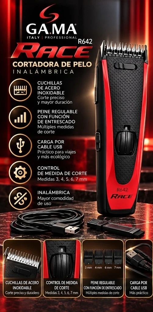CORTADORA DE PELO GAMA R642 RACE