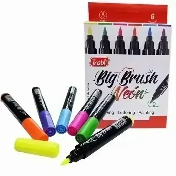 Marcador Punta Pincel BB Neon x 6
