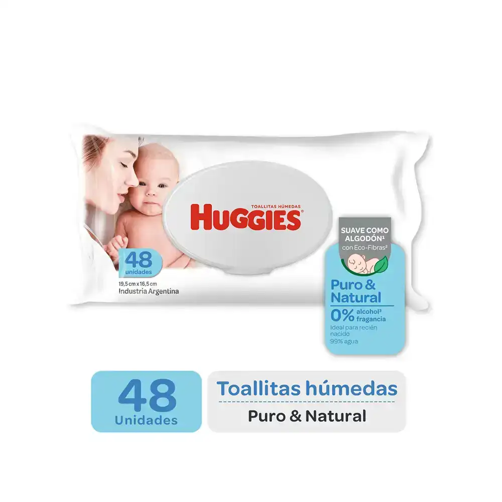 Toallitas Húmedas Huggies Puro y Natural x 48 unid