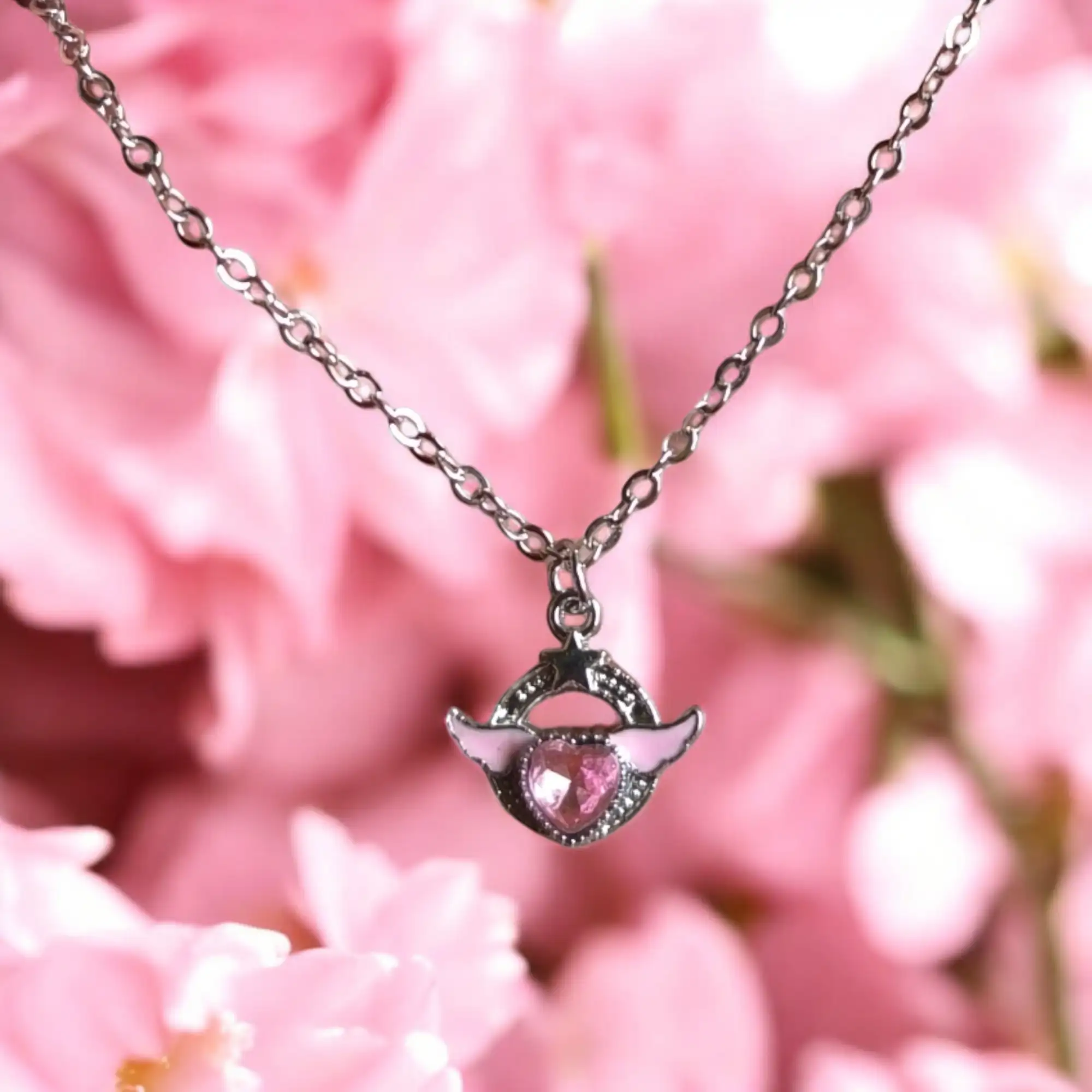Corazón alado rosa  2
