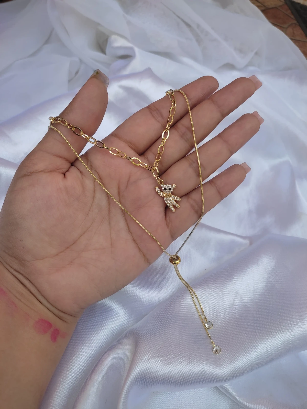 CADENA DOBLE TIPO CORBATIN OSITO 2