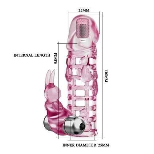 Funda Doble Vibrador Y Extensión Texturada Extiende 3,5Cm 5