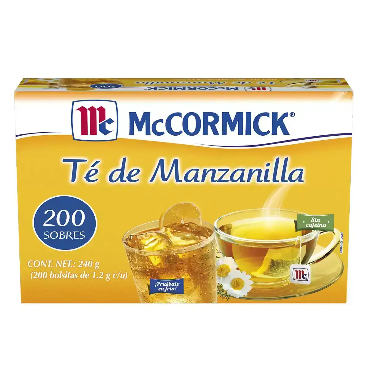 Té de manzanilla Mccorminck 200 sobres de 1.2 g