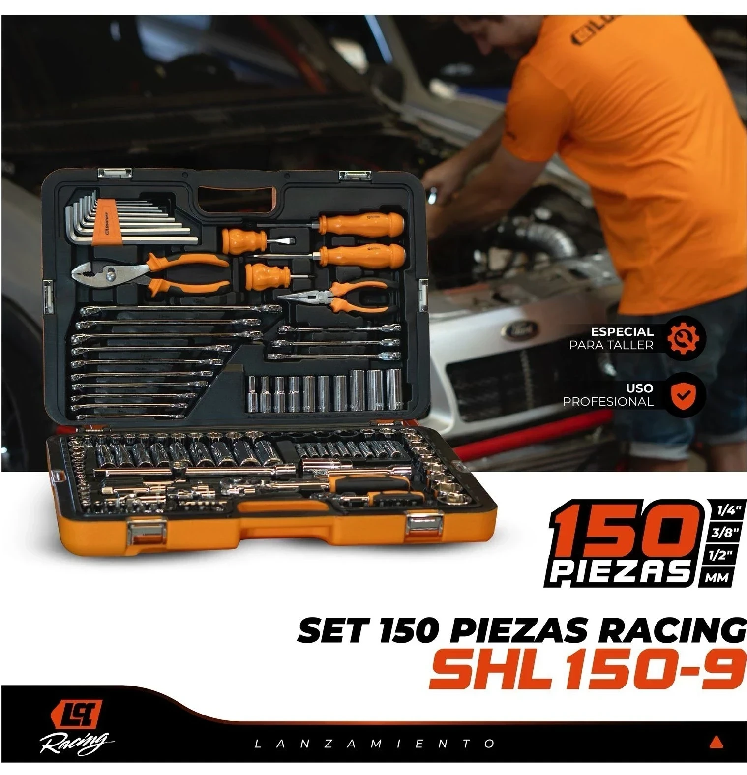 JUEGO DE HERRAMIENTAS LÜSQTOFF 150 PIEZAS RACING 