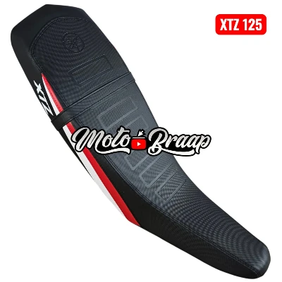TP Xtz 125 forro jc 07 premium negro con franja roja y gris claro