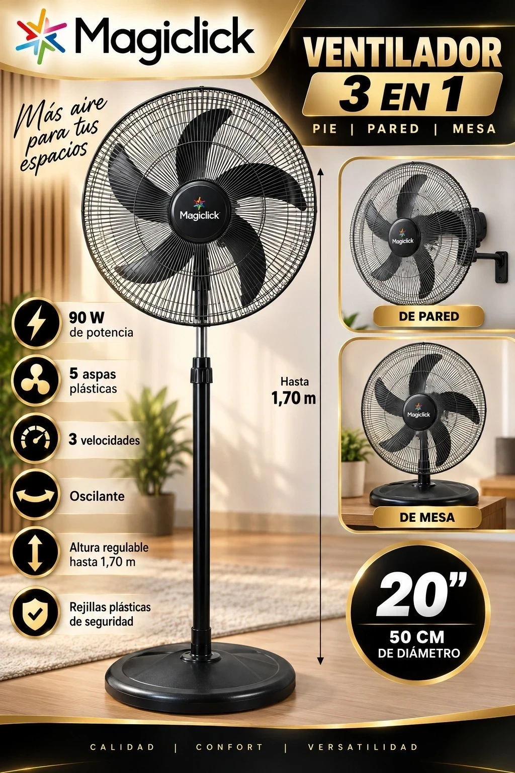 VENTILADOR MAGICLICK 20 3 EN 1 CONSULTAR DISPONIBILIDAD CON EL VENDEDOR