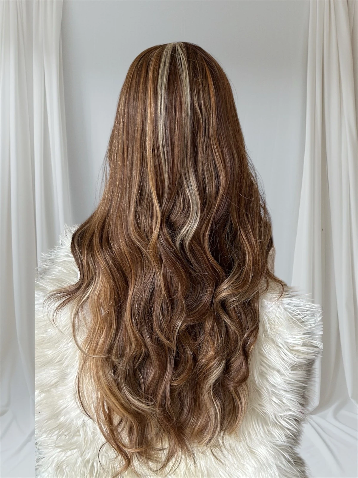 Peluca semi natural de 30" pulgadas, frontal lace 13x6 4