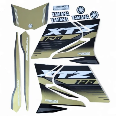 Xtz 125 Calcomanias 2024 negro con lineas arena