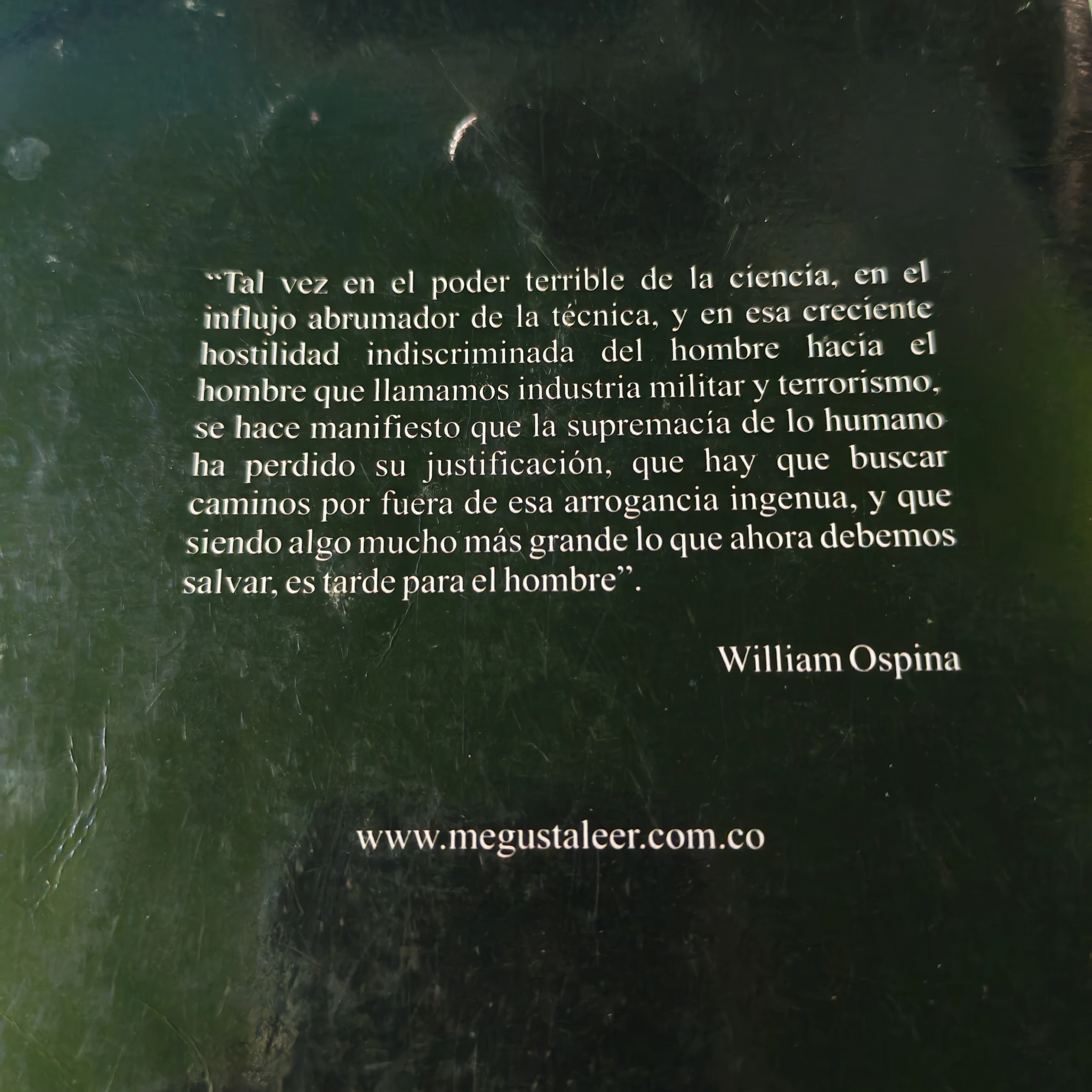 Es tarde para el hombre, William Ospina usado  3