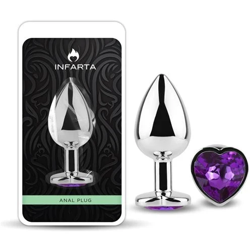 Anal Plug Heart Love Metal Medium Purple