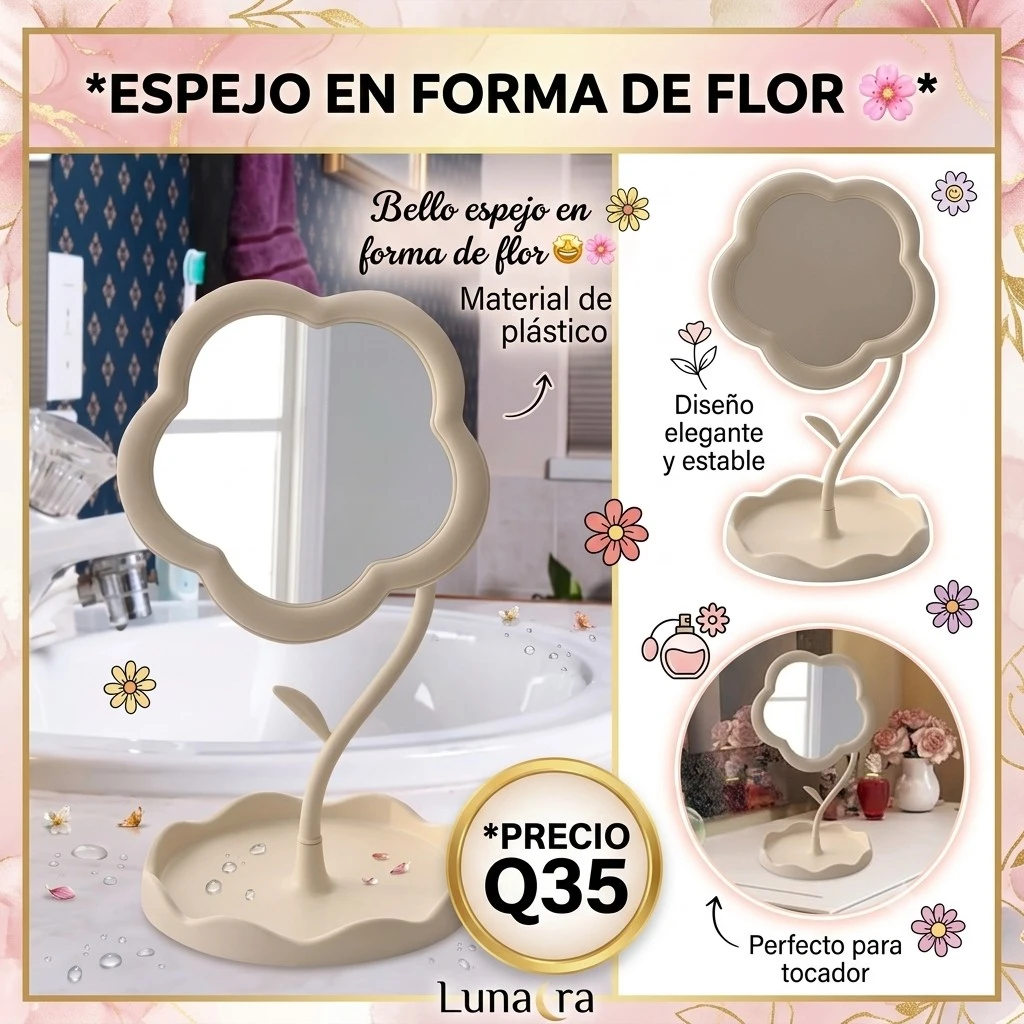 ESPEJO EN FORMA DE FLOR 🌸