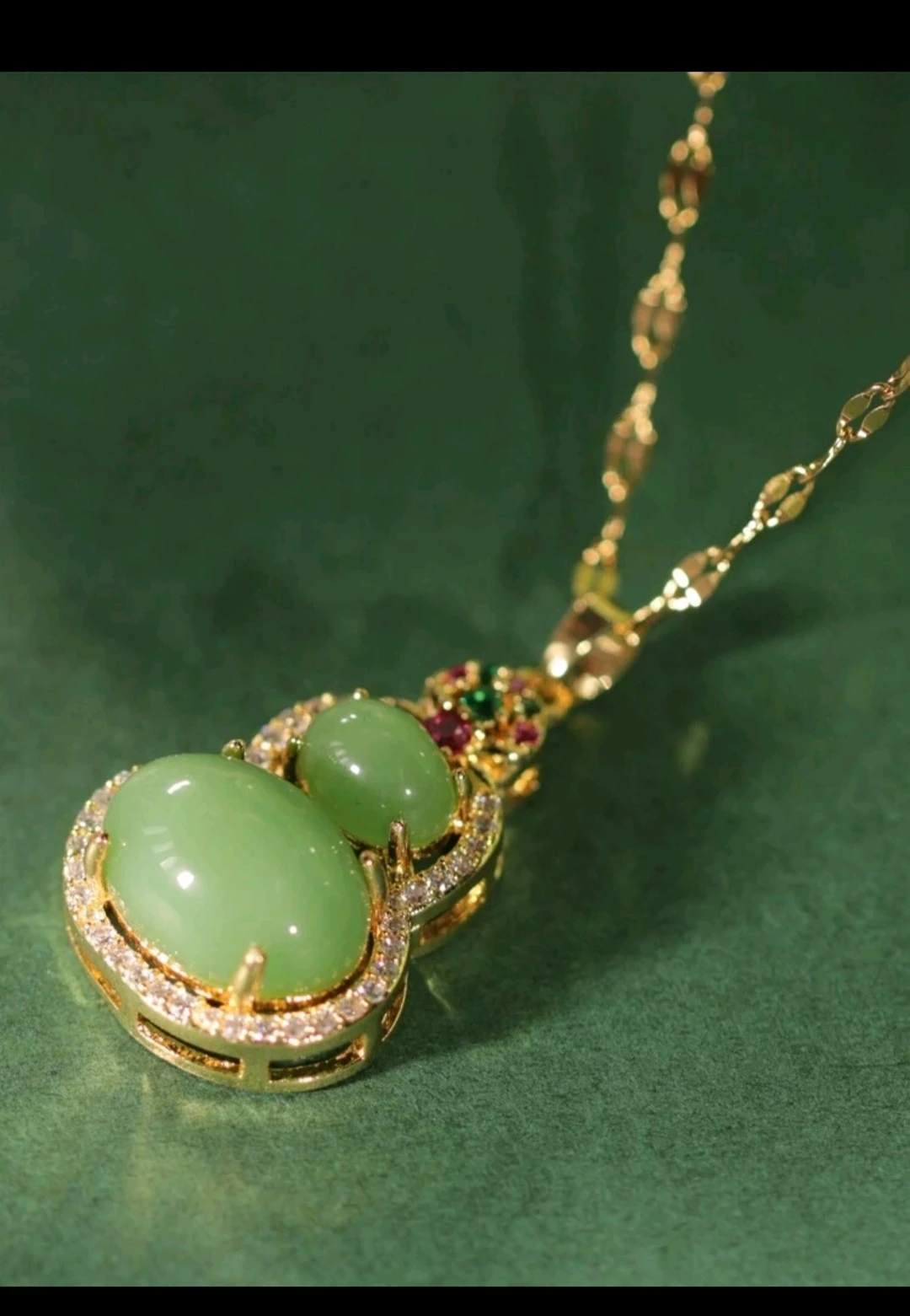 Collar colgante/ Calabaza: Suerte & Éxito. Jade imitación  3
