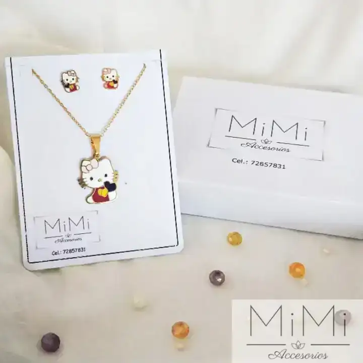 Conjunto colorido Hello Kitty en acero inoxidable 