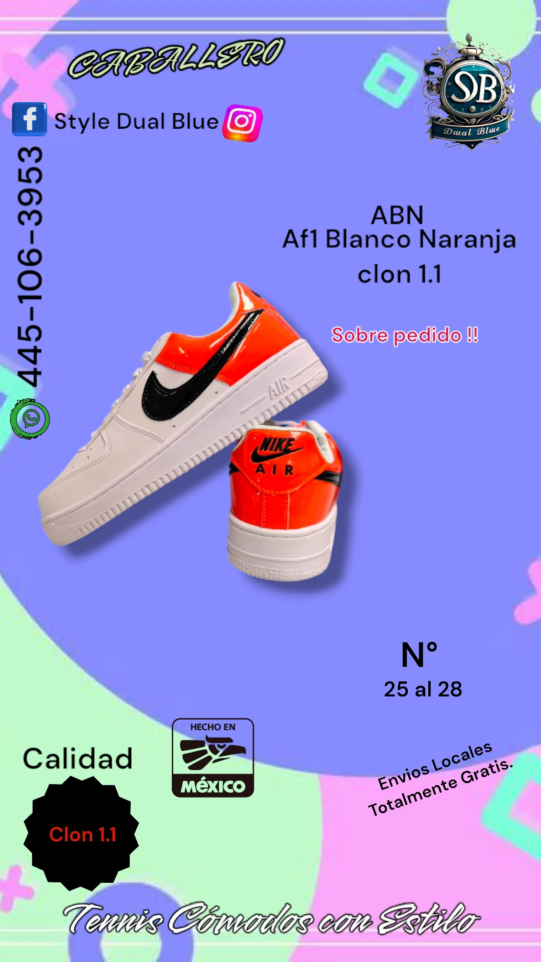 Af1 Blanco Naranja clon 1.1