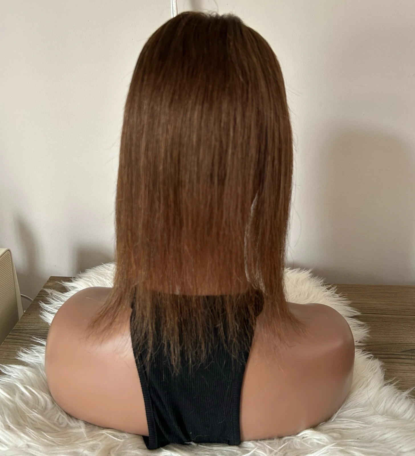 Toppers de cabello humano real para mujer, 4 x 4.8 pulgadas, cubierta de 360°, clip 3D con cabello delgado, 4# castaño medio, 14 pulgadas 7
