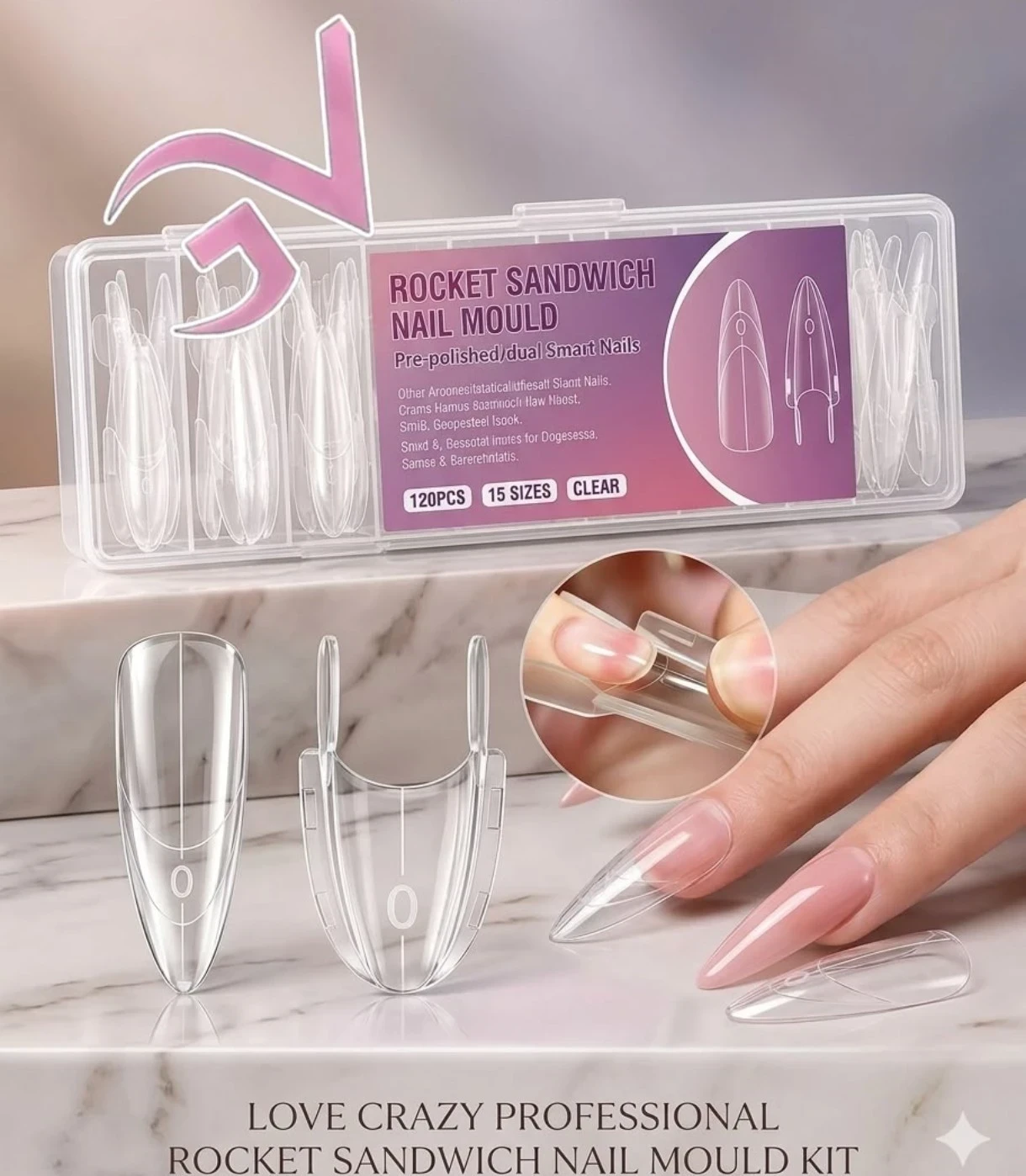 tips rocnet sandwich 120 pcs 15 sizes cristal 
