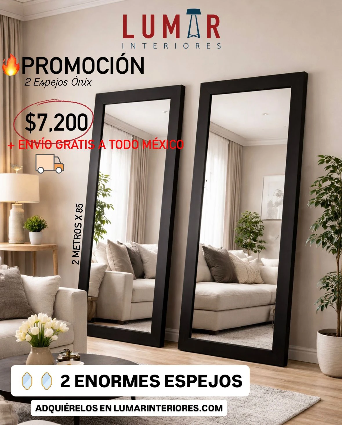 Set de 2 Espejos ONIX 200x85 cm 3