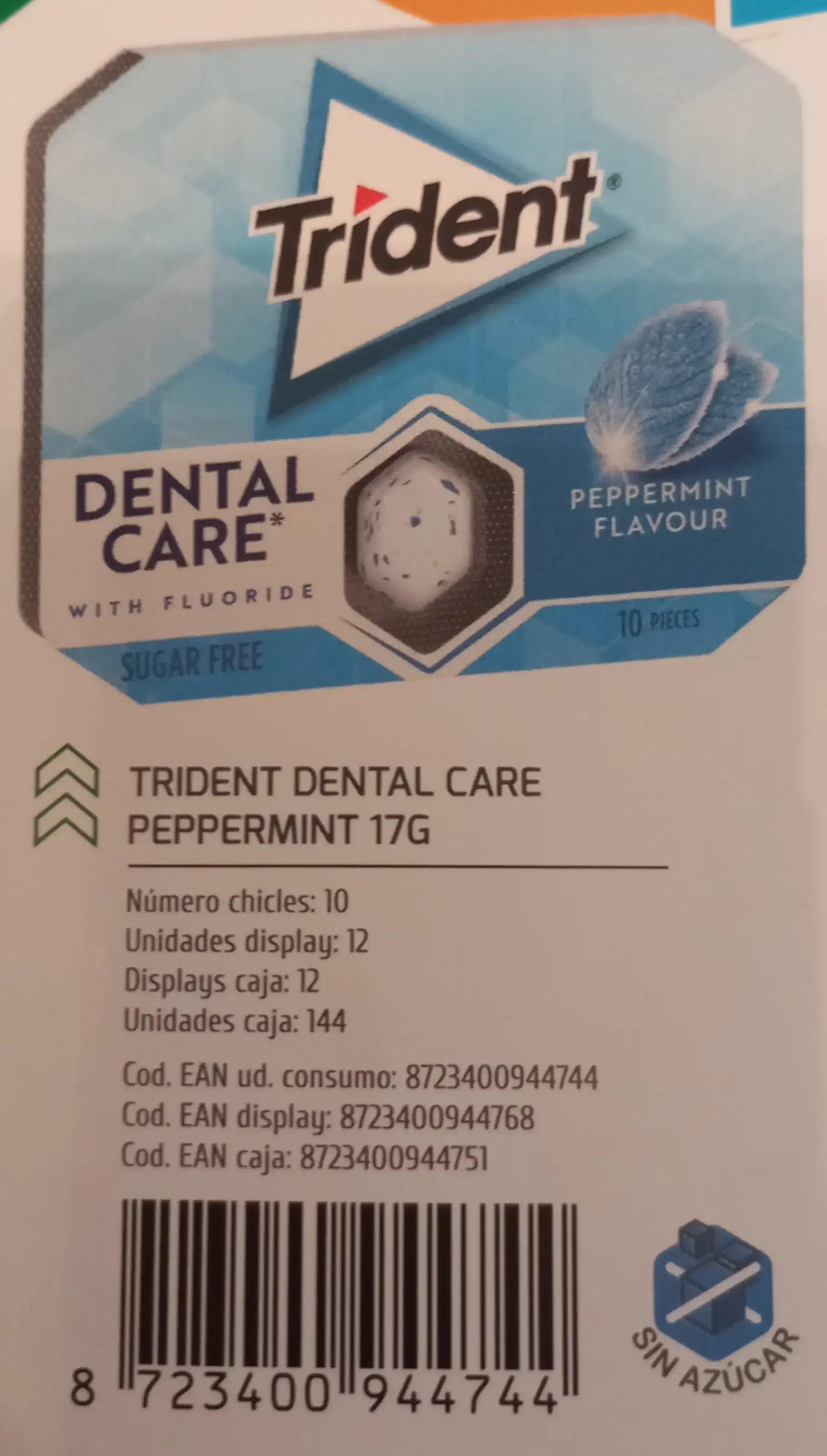 TRIDENT DENTAL CARE PEPPERMINT