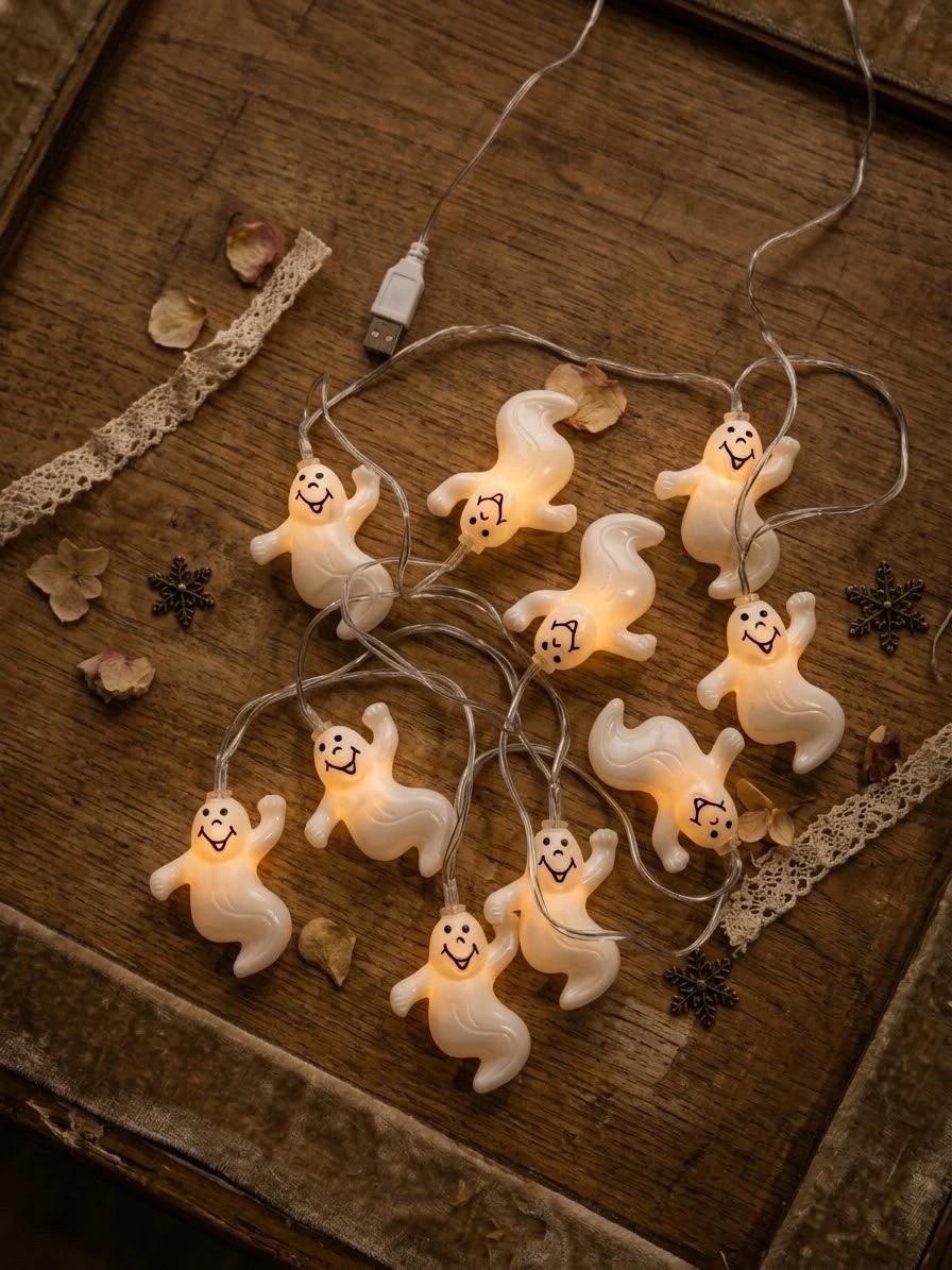 SERIE LED DE 10 FANTASMAS (2.5 metros) usb