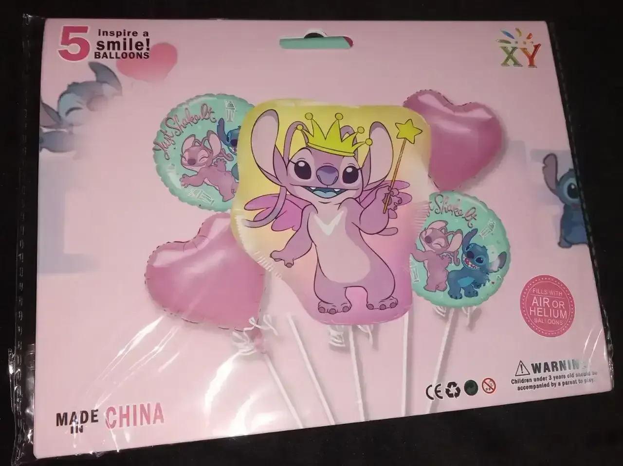 Set 5 globos Angela/ stitch 