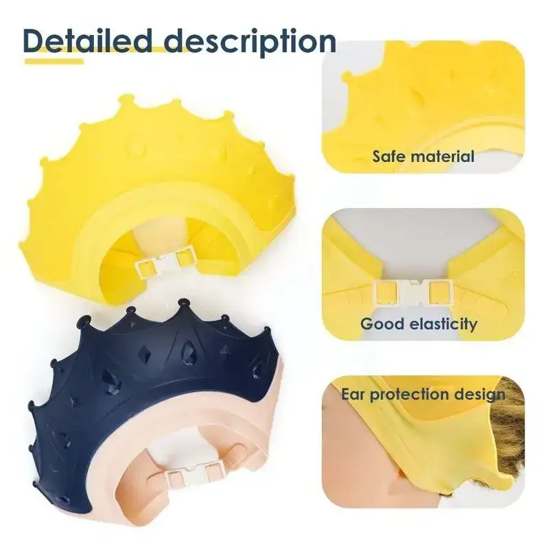 GORRO DE BAÑO AJUSTABLE PROTECCION DE OIDOS LAVA CABEZAS NIÑOS 2