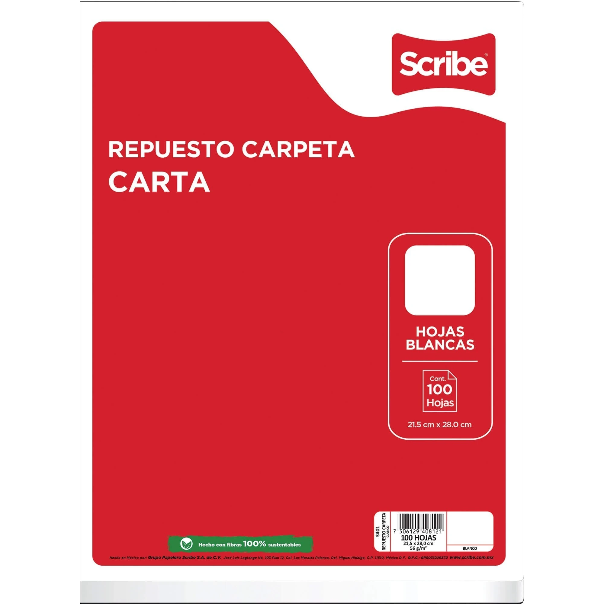 Hojas para carpeta blanco tamaño carta