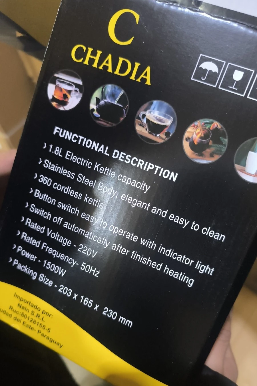 PAVA ELECTRICA CHADIA 1.8L 4