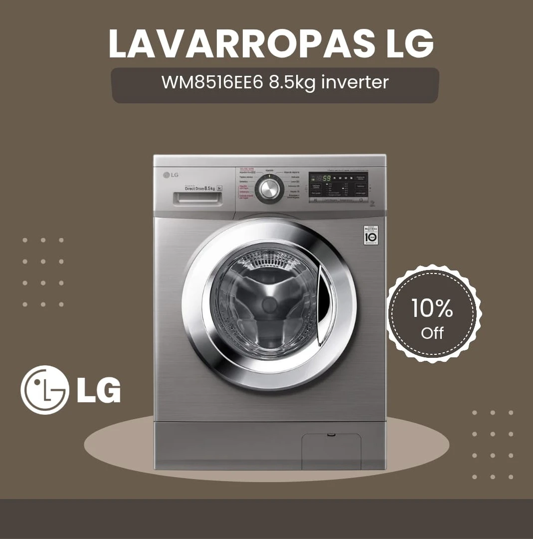 🫧 *LAVARROPA LG 8.5KG INVERTER SILVER