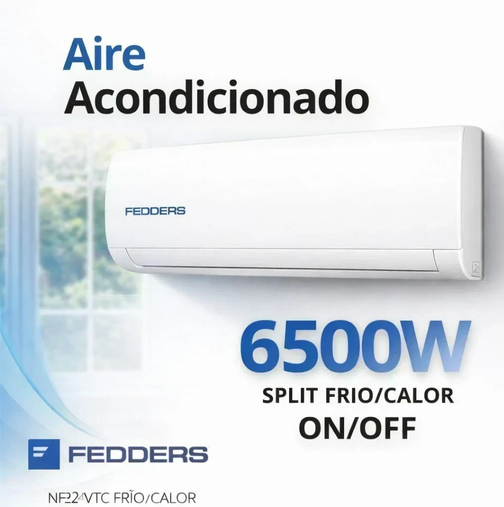  AIRE ACONDICIONADO FEDDERS 6500W FRIO/CALOR 
