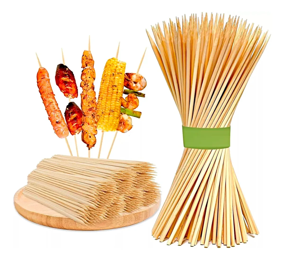 Palos X80 Anticuchos 40cm Brocheta Pincho Papa Bambu