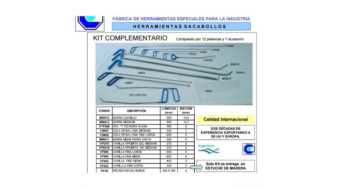 Kit complementario saca bollo caja de madera candamio