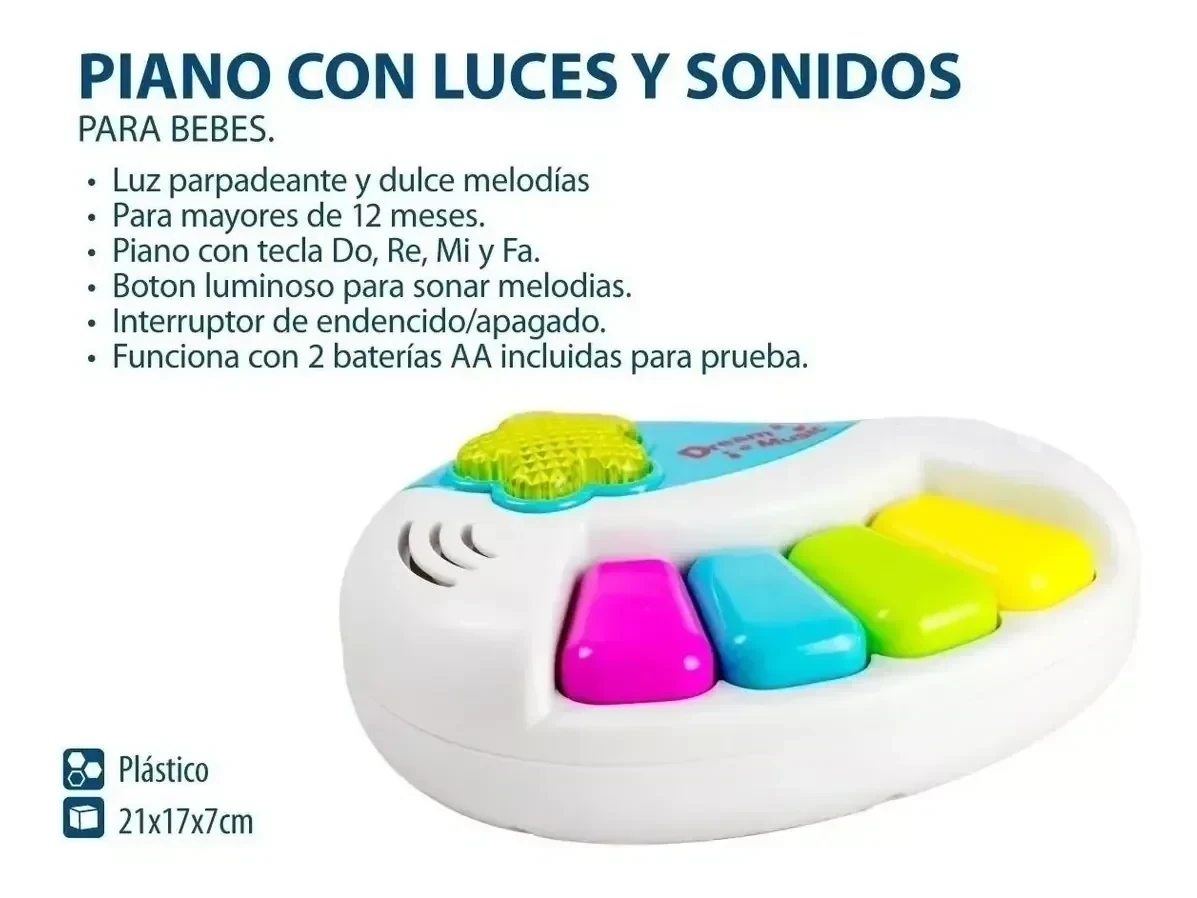 Piano Con Sonido Poppi Color Blanco 5