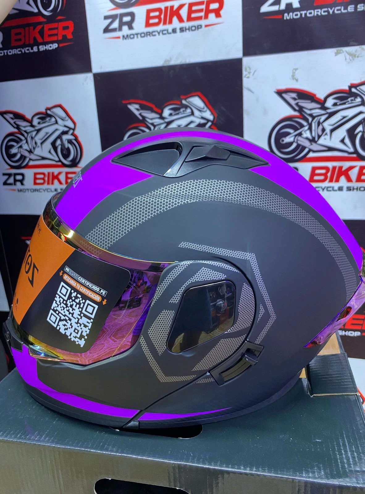 MORADO/NEGRO VISOR TORNASOLADO 