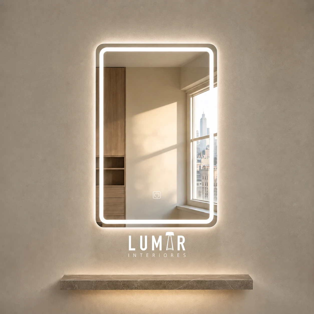 Espejo LED Rectangular Touch Moderno 