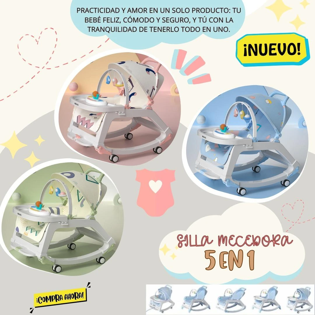 SILLA MECEDORA PARA BEBÉ 5 EN 1