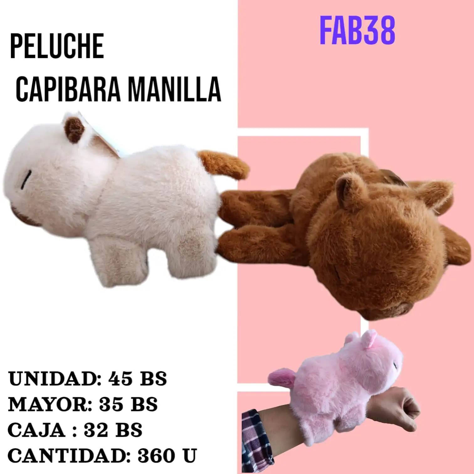 PELUCHE MANILLA CAPIBARA FAB38