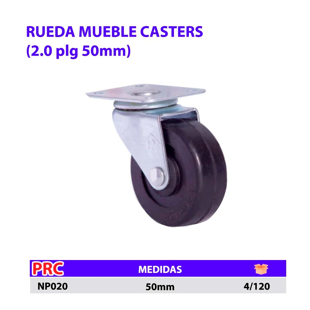 RUEDA MUEBLE CASTERS de 2.0" 50mm