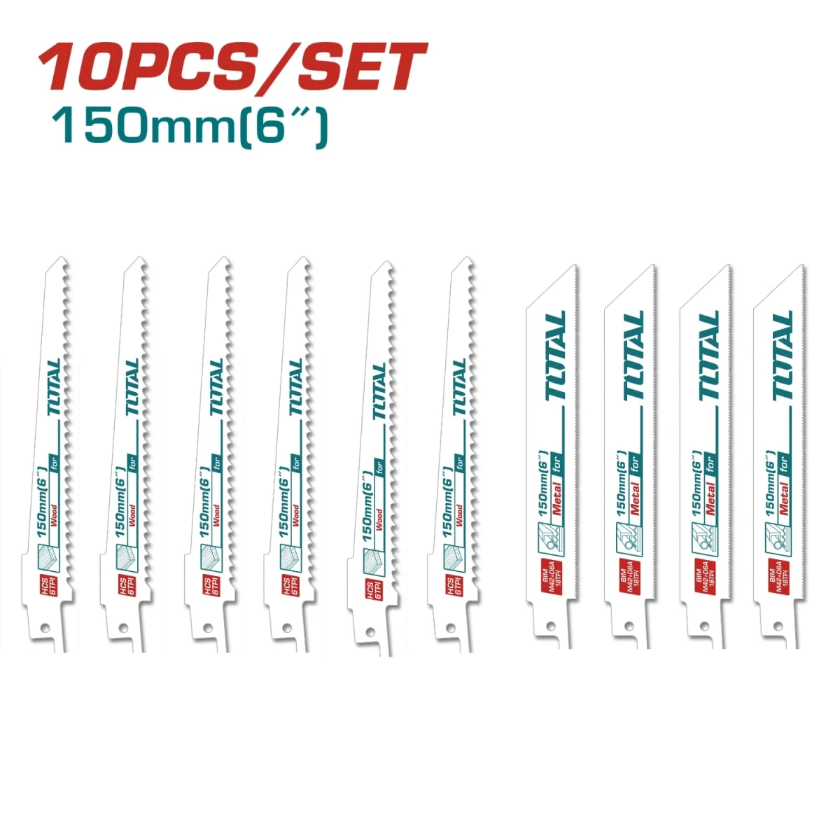 TAC521002 Set de cuchillas para sierra sable 10pc total 3