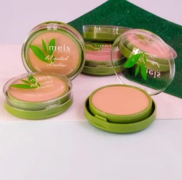 Polvos compactos Meis, verdes.