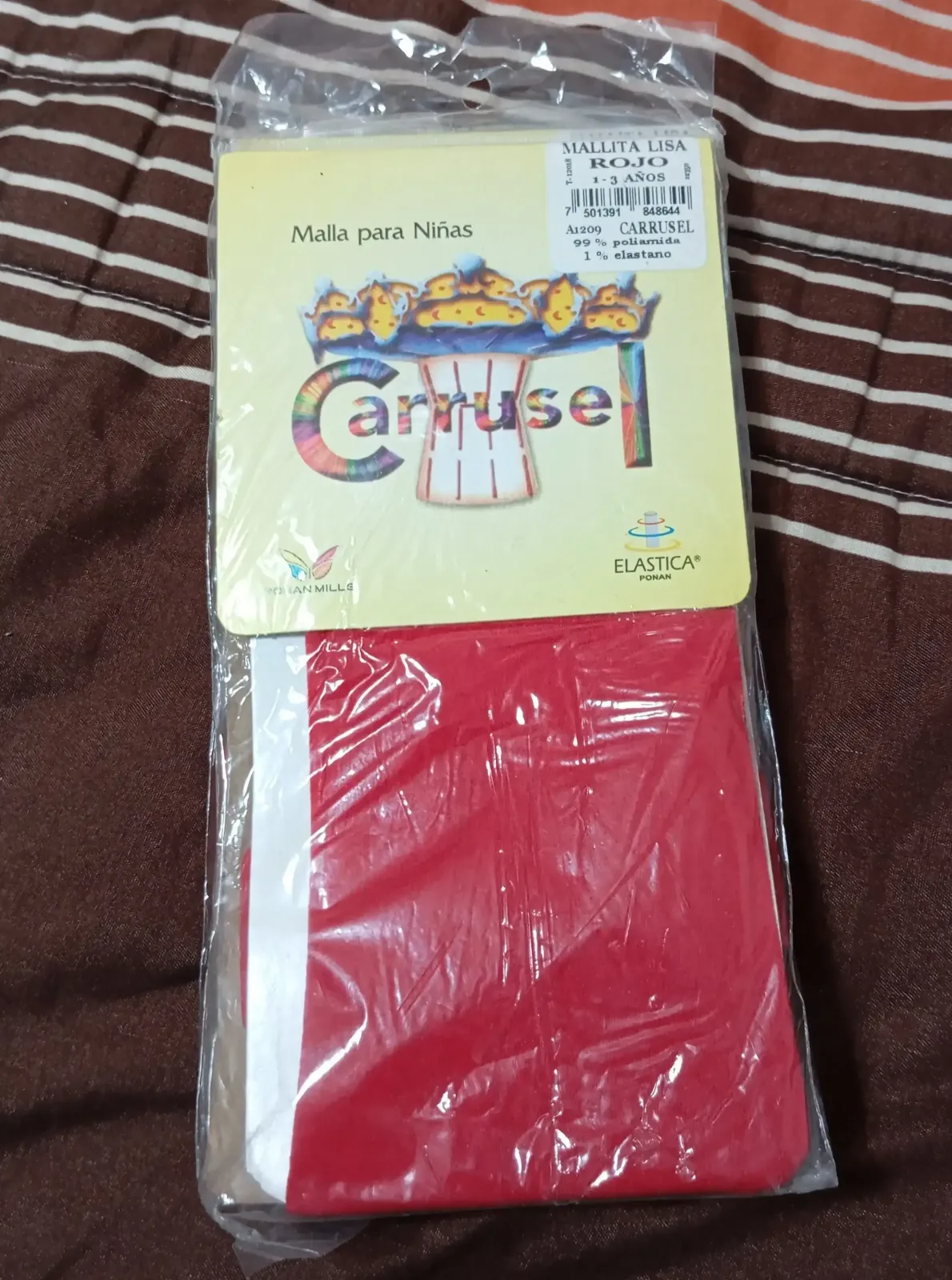 Malla lisa de poliamida nylon delgadas Carrusel 1-3 años rojo
