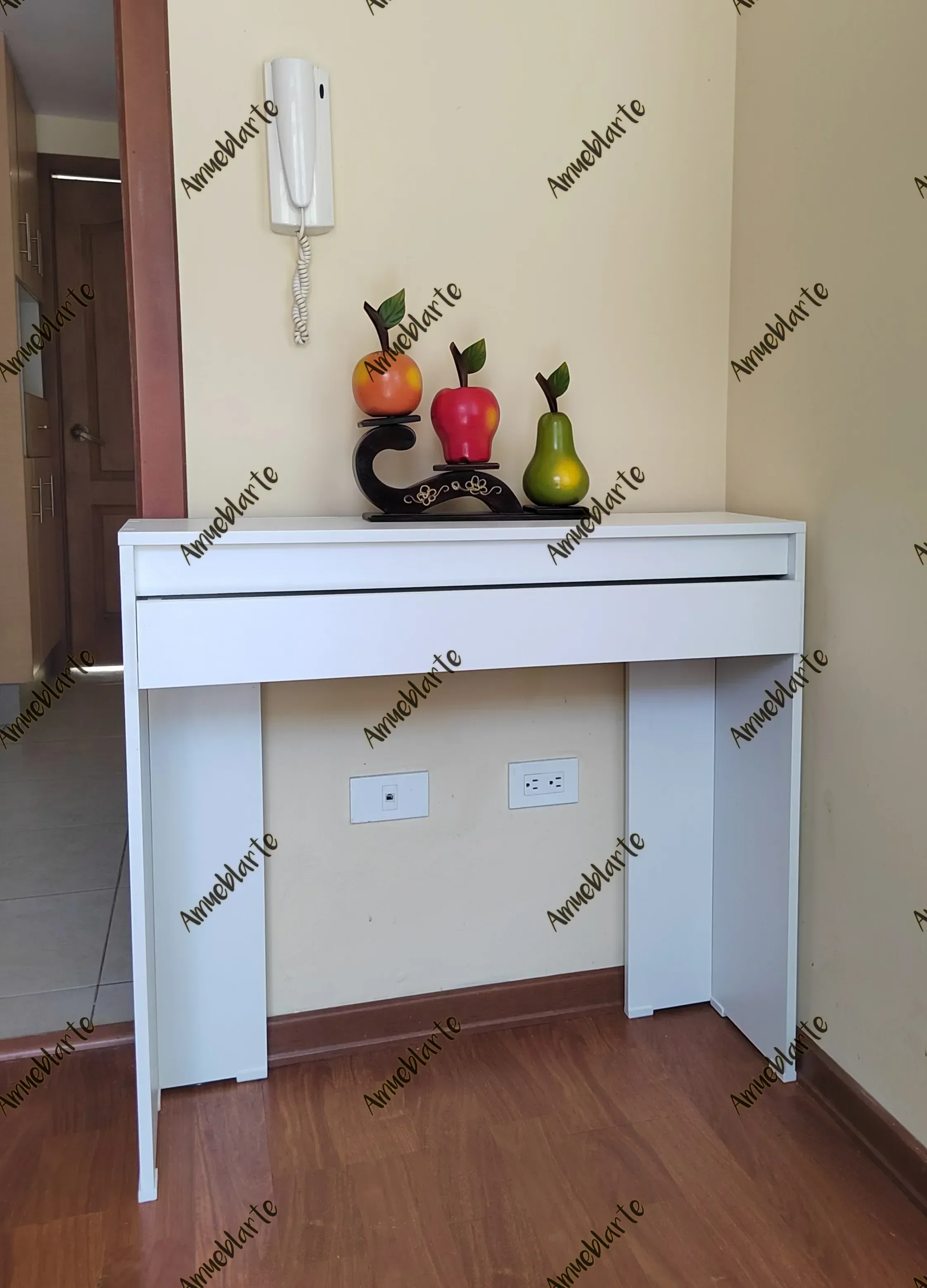 Recibidor blanco con cajón  10